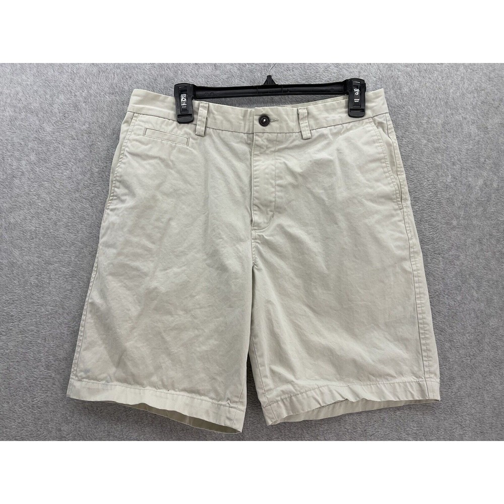 Lands' End Mens Solid Beige Chino Shorts Size 32 100% Cotton